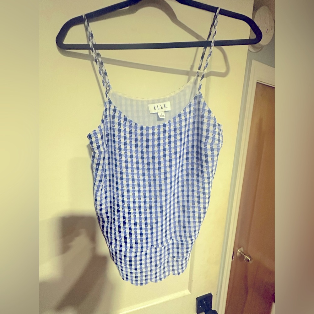 Blue Checked Tank From Elle Small